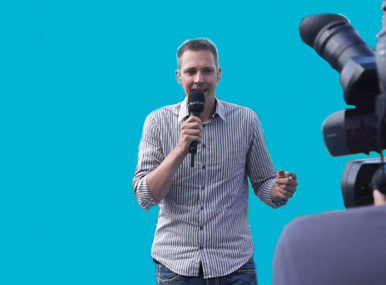 Sven Stoecklein für feinschnitt.tv hinter der Kamera